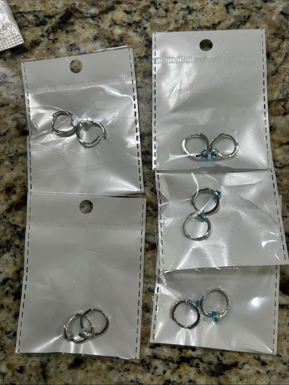 Silver Hoop Huggie Earrings - Set of Small Hoops